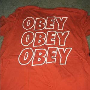 orange obey tshirt